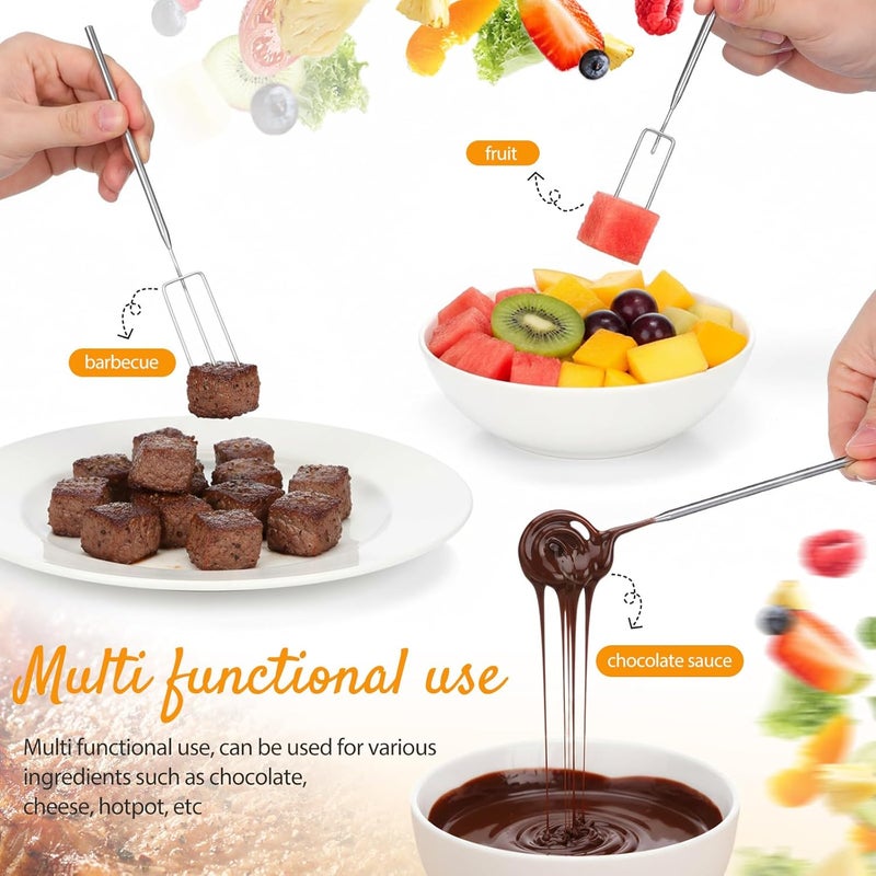 Veemoon 3 PCS Chocolate Dipping Tool,Fondue Forks Candy Dipping Tools for Chocolates Appetizers Cheese Fruits Nuts Cake Balls Kitchen Baking Supplies for Home Restaurant Hotel Bar - 7.86-8.06 Inch - Image 3